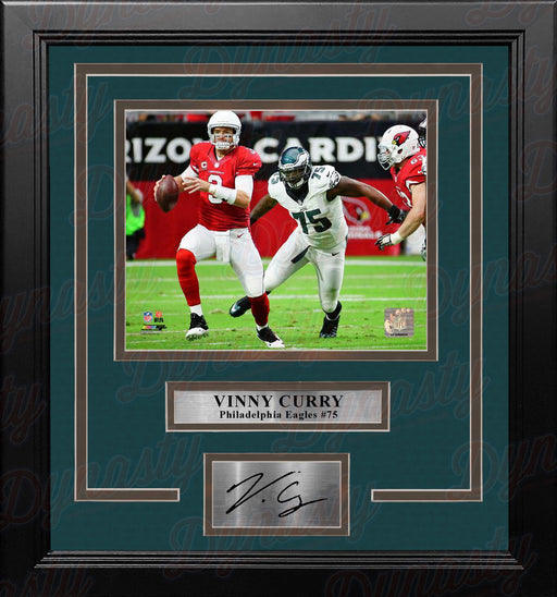 Vinny Curry in Action Philadelphia Eagles Framed Football Photo with Engraved Autograph - for just $79.99! 