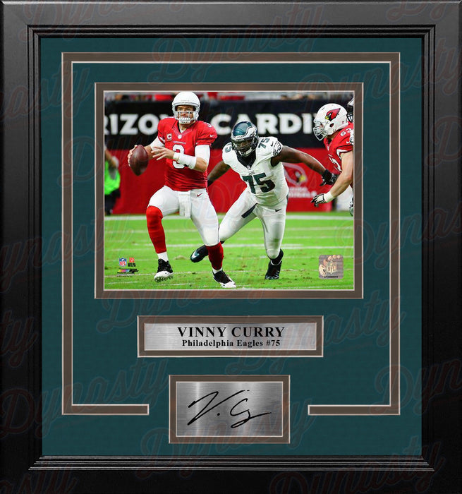 Vinny Curry in Action Philadelphia Eagles Framed Football Photo with Engraved Autograph - for just $79.99! 