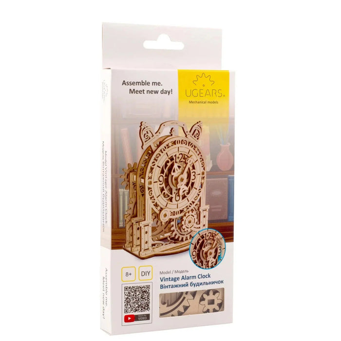 Vintage Alarm Clock 3D Wood Model Kit UGEARS - for just $13.99! 