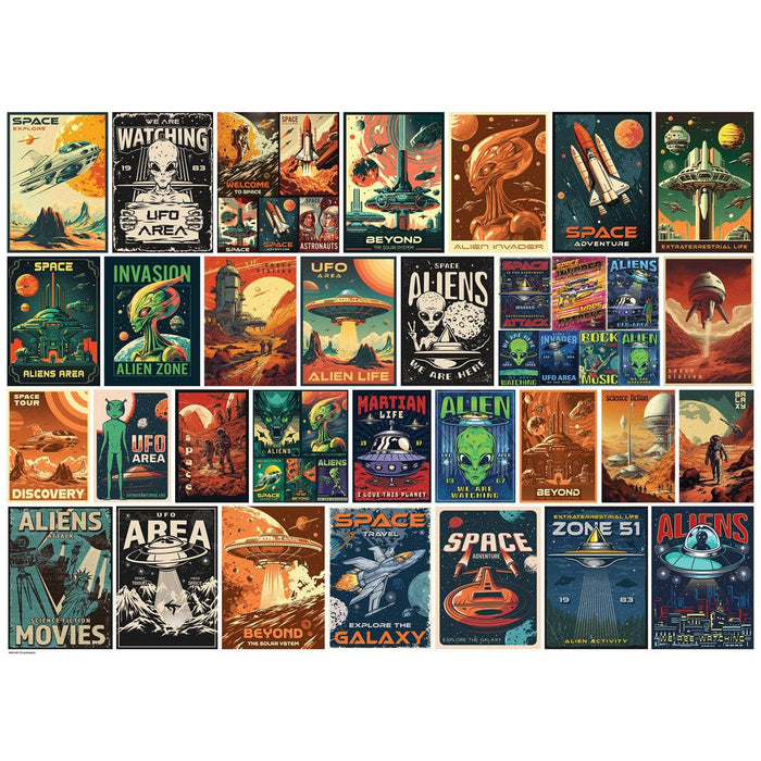 Vintage Alien Posters 1000 Piece Jigsaw Puzzle Eurographics - for just $19.99! 