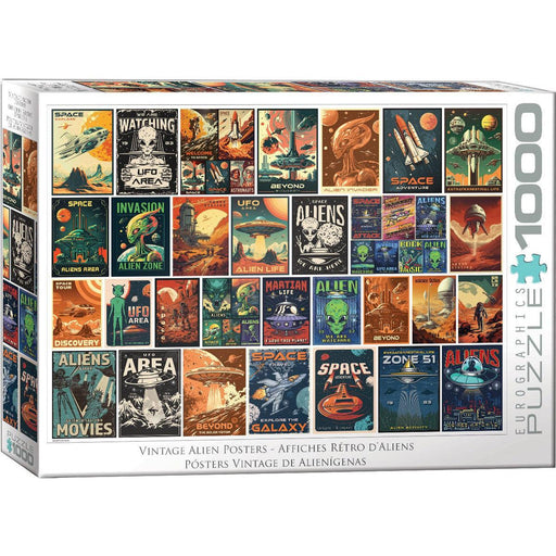 Vintage Alien Posters 1000 Piece Jigsaw Puzzle Eurographics - for just $19.99! 
