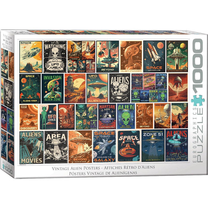 Vintage Alien Posters 1000 Piece Jigsaw Puzzle Eurographics - for just $19.99! 