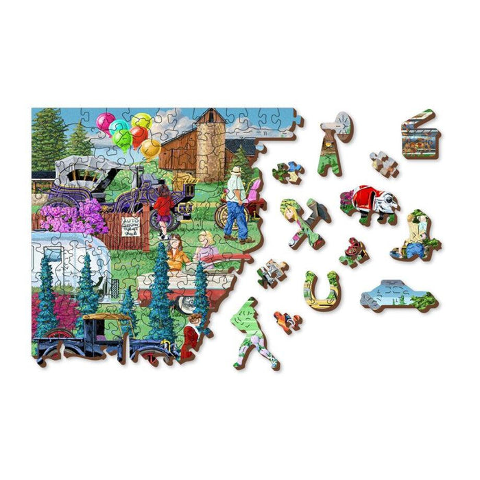 Vintage Cars 505 Piece Wood Jigsaw Puzzle Wooden City - for just $27.99! 