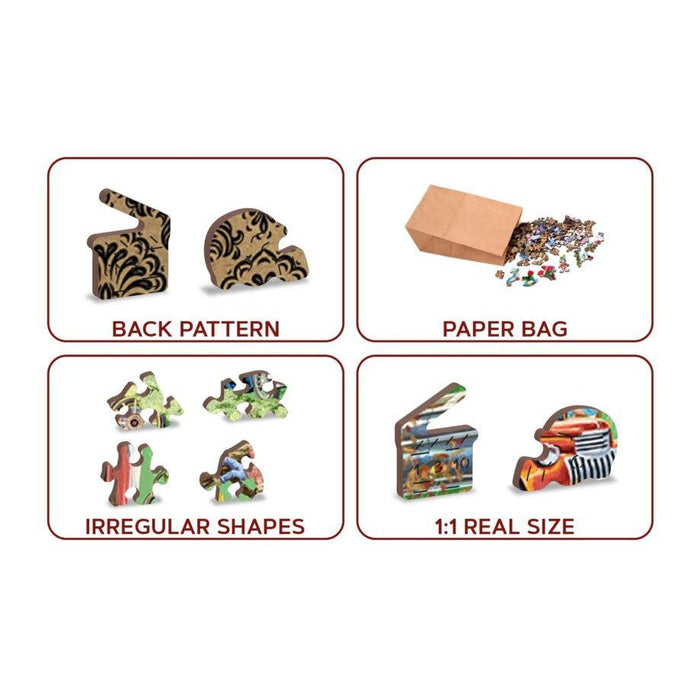 Vintage Cars 505 Piece Wood Jigsaw Puzzle Wooden City - for just $27.99! 