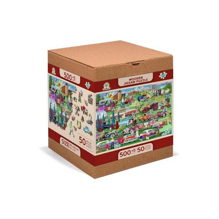 Vintage Cars 505 Piece Wood Jigsaw Puzzle Wooden City - for just $27.99! 