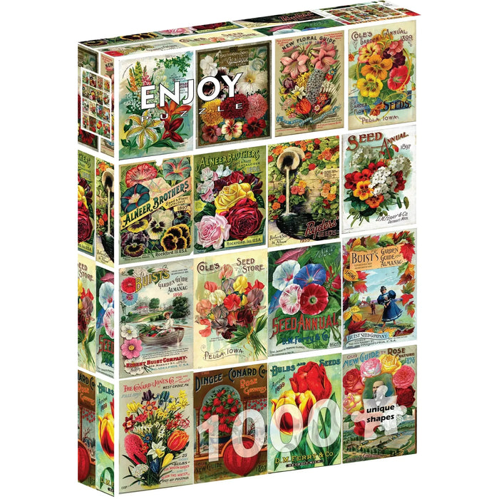 Vintage Flower Seed Packets 1000 Piece Jigsaw Puzzle Enjoy - for just $24.99! 