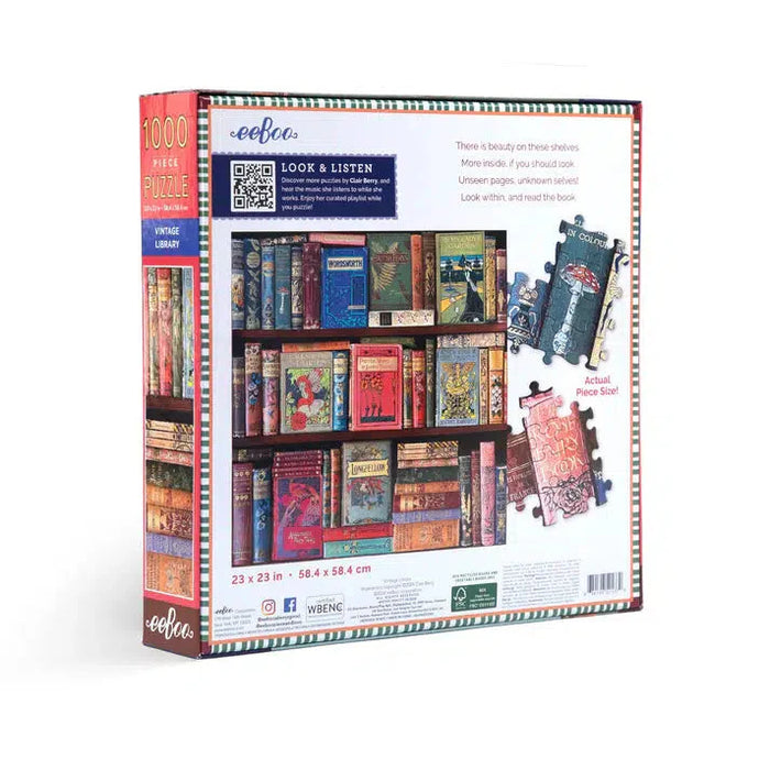 Vintage Library 1000 Piece Jigsaw Puzzle eeBoo - for just $26.99! 