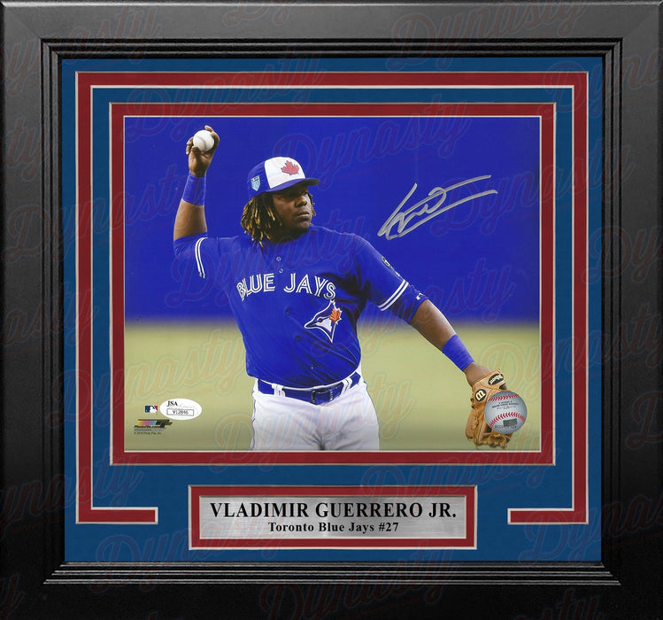 Vladimir Guerrero, Jr. Fielding Toronto Blue Jays Autographed Framed MLB Baseball Photo - for just $129.99! 