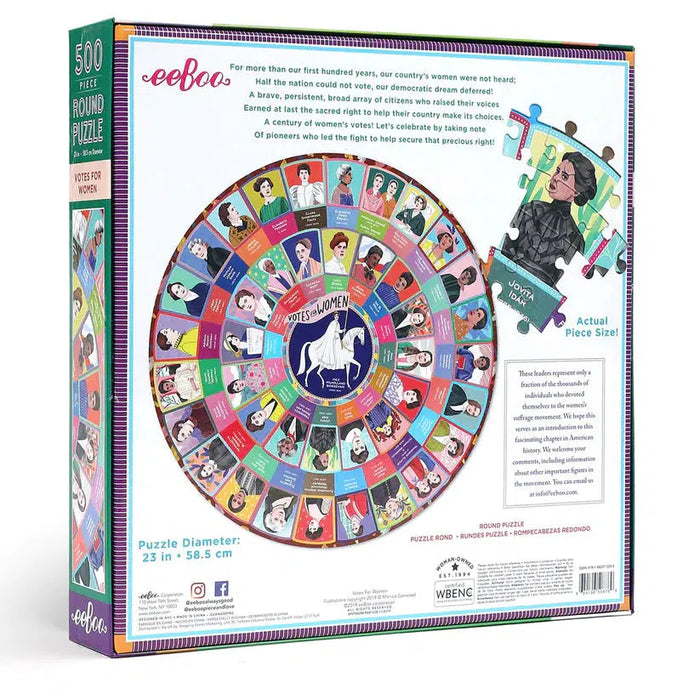 Votes for Women 500 Piece Round Jigsaw Puzzle eeBoo - for just $26.99! 