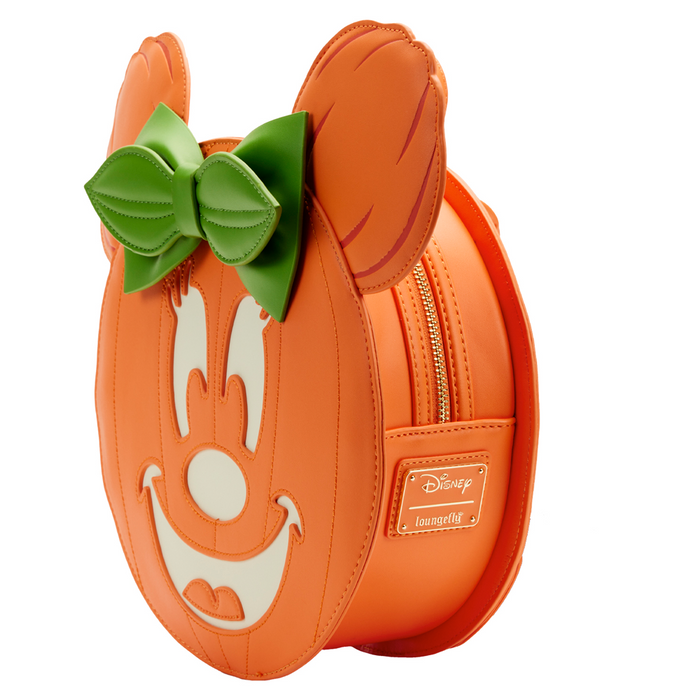 Loungefly: Disney - Glow Face Minnie Pumpkin Mini Backpack - for just $80! 