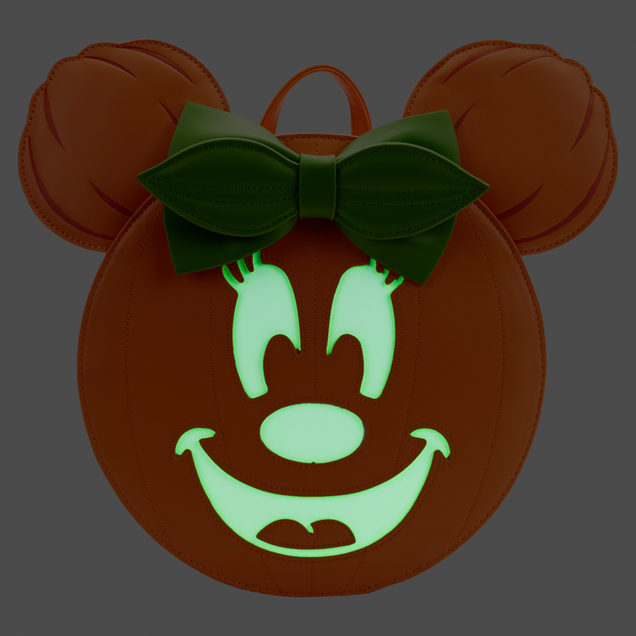Loungefly: Disney - Glow Face Minnie Pumpkin Mini Backpack - for just $80! 