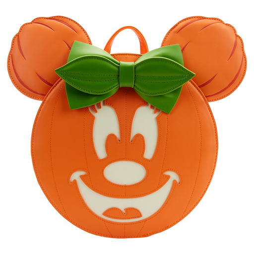 Loungefly: Disney - Glow Face Minnie Pumpkin Mini Backpack - for just $80! 