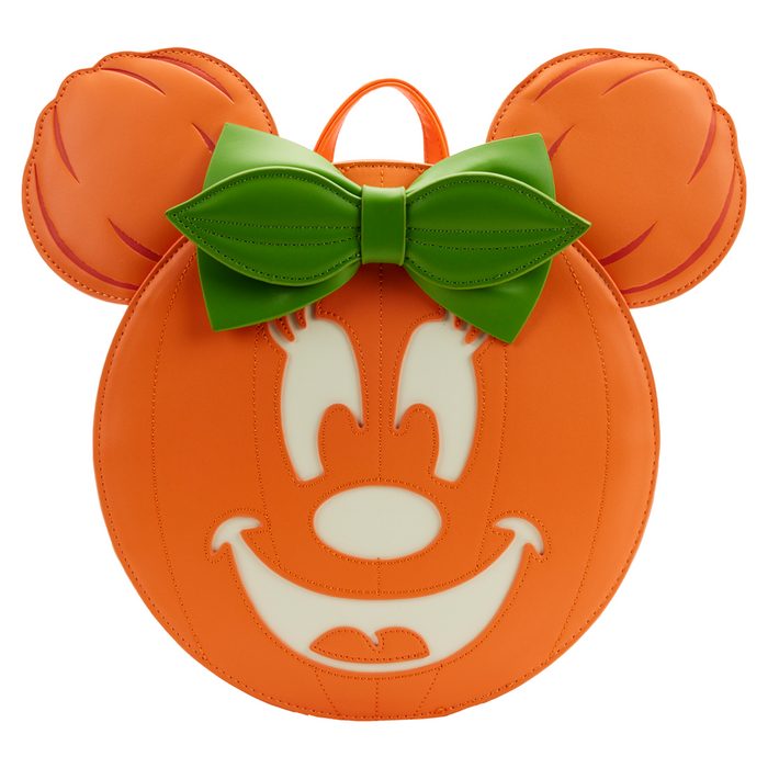 Loungefly: Disney - Glow Face Minnie Pumpkin Mini Backpack - for just $80! 