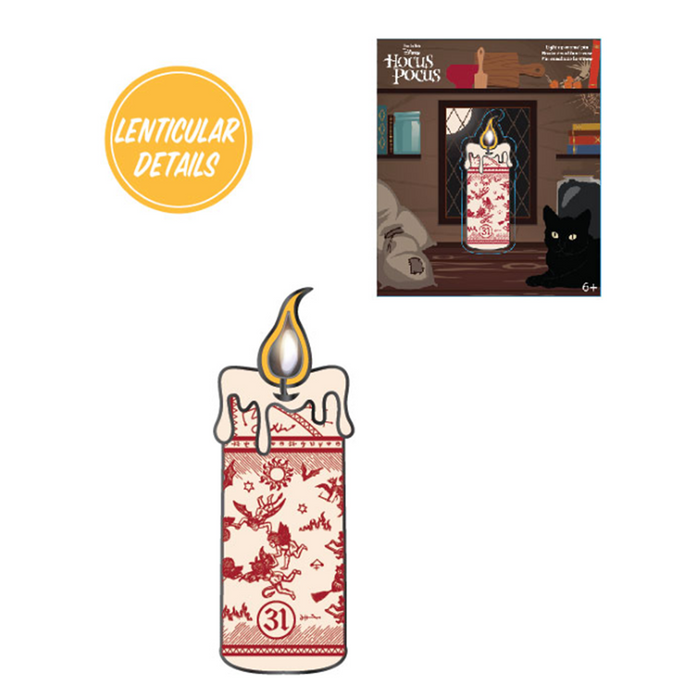 Loungefly: Disney - Hocus Pocus Lenticular Black Flame Candle 3 Inch Collector Box Pin - for just $25! 