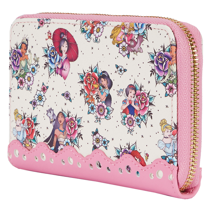 Loungefly: Disney Princess Tattoo Aop Zip Around Wallet - for just $40! 