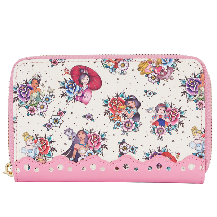 Loungefly: Disney Princess Tattoo Aop Zip Around Wallet - for just $40! 