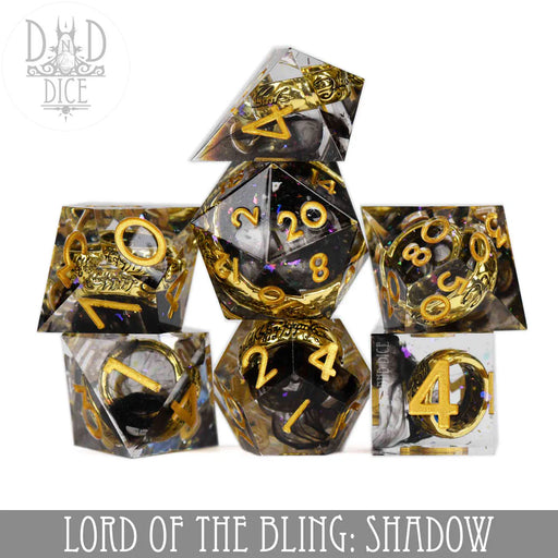 Lord of the Bling: Shadow - (Handmade) - 7 Dice Set - for just $49.99! 