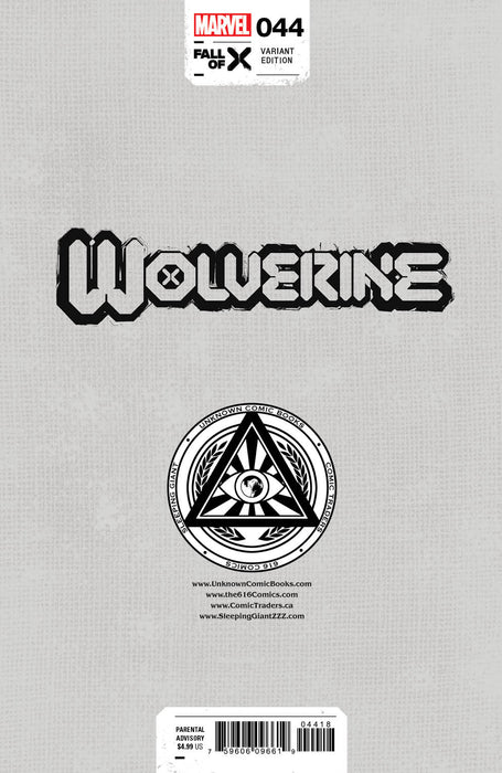 Wolverine 44 Unknown Comics Stephen Segovia Exclusive Virgin Var (02/28/2024) - for just $20! 