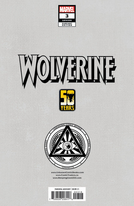 WOLVERINE #3 UNKNOWN COMICS MICO SUAYAN CONNECTING COVER EXCLUSIVE VAR (11/20/2024) - for just $10! 