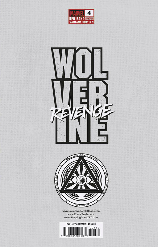 Wolverine: Revenge - Red Band #4 Unknown Comics MICO SUAYAN Connecting Cover Exclusive Var [Polybagged] Explicit Content (01/22/2025) - for just $10! 