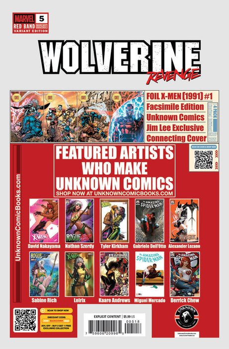 [Signed by Hickman] Wolverine: Revenge - Red Band #5 Unknown Comics Kirkham Convention Exclusive Var Explicit Content [INST] - for just $25! 