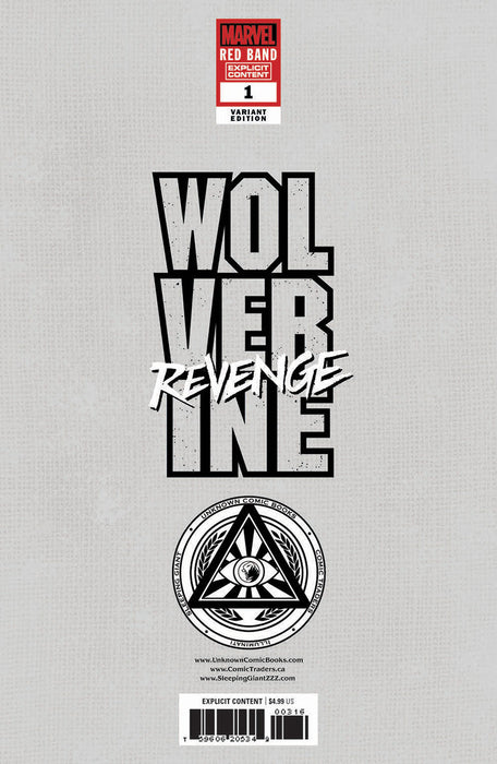 [Signed by Hickman] Wolverine: Revenge - Red Band #1 Virgin Unknown Comics Lee Exclusive Var Explicit Content [INST] - for just $40! 