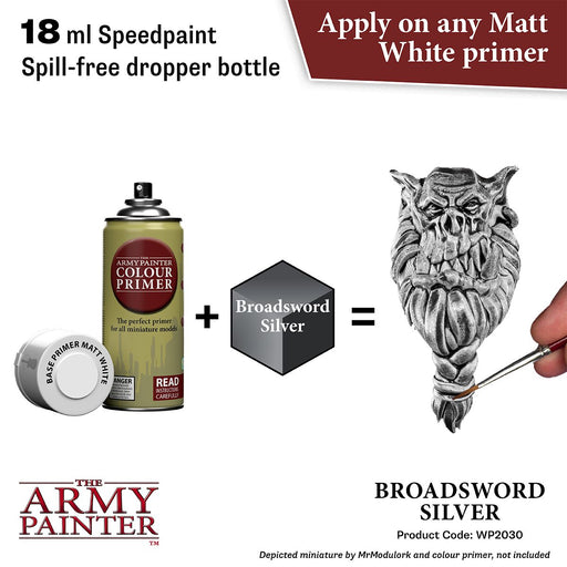 Army Painter Warpaints Speedpaint 2.0: Broadsword Silver 18ml - Premium Miniatures - Just $4.99! Shop now at Retro Gaming of Denver