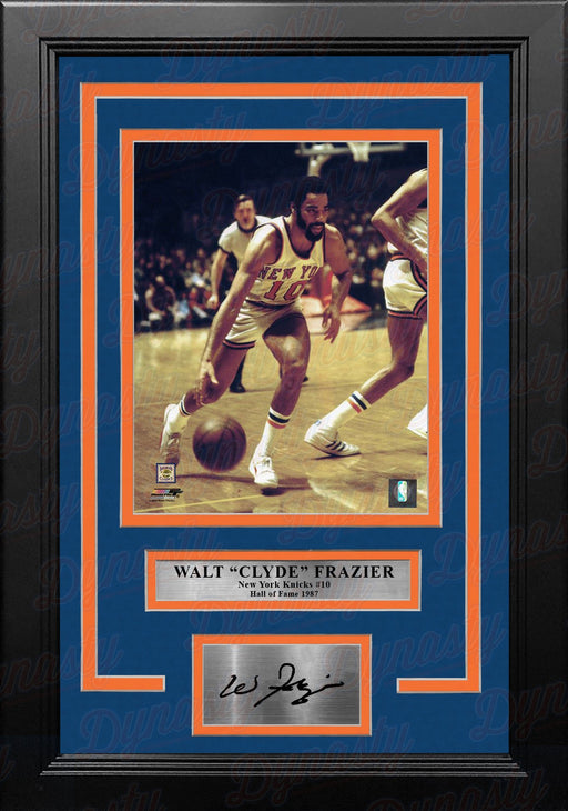 Walt Frazier in Action New York Knicks 8" x 10" Framed Basketball Photo with Engraved Autograph - for just $79.99! 