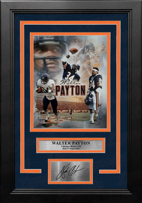 Walter Payton Chicago Bears 8" x 10" Framed Collage Football Photo with Engraved Autograph - for just $79.99! 
