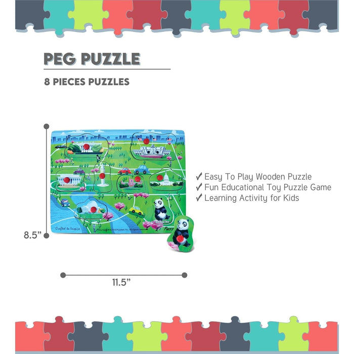 Washington DC Monuments 8 Piece Wooden Peg Puzzle Puzzled - for just $10.99! 