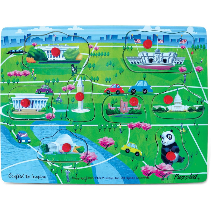 Washington DC Monuments 8 Piece Wooden Peg Puzzle Puzzled - for just $10.99! 