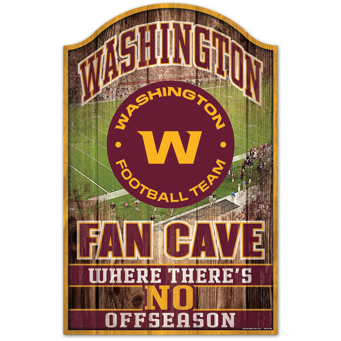 Washington Football Team Fan Cave 11" x 17" Wood Sign - for just $29.99! 