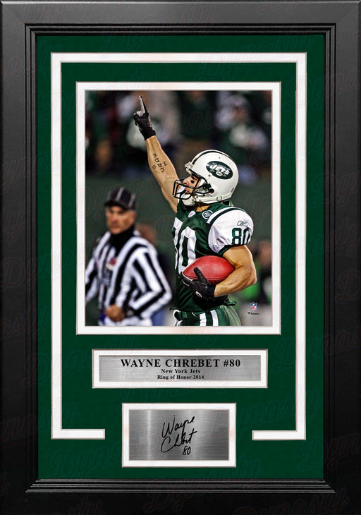 Wayne Chrebet Celebration New York Jets 8" x 10" Framed Football Photo with Engraved Autograph - for just $79.99! 