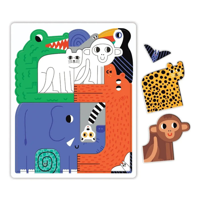 We Go Together Jungle 10 Shaped Piece Jigsaw Tray Puzzle Mudpuppy - for just $14.99! 