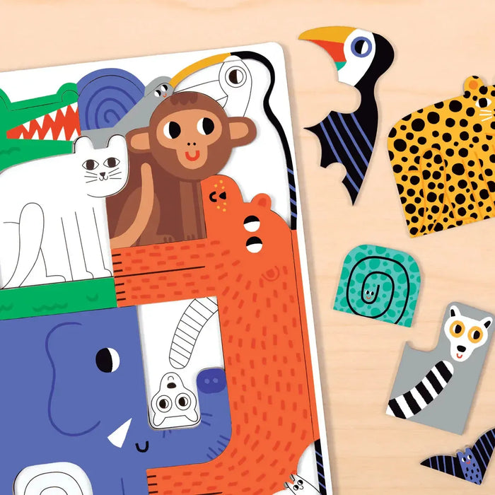 We Go Together Jungle 10 Shaped Piece Jigsaw Tray Puzzle Mudpuppy - for just $14.99! 
