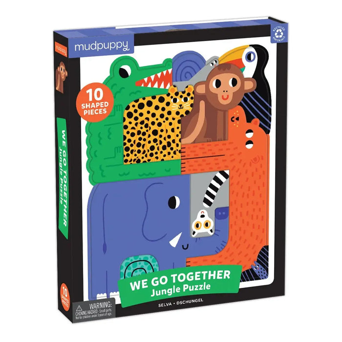 We Go Together Jungle 10 Shaped Piece Jigsaw Tray Puzzle Mudpuppy - for just $14.99! 
