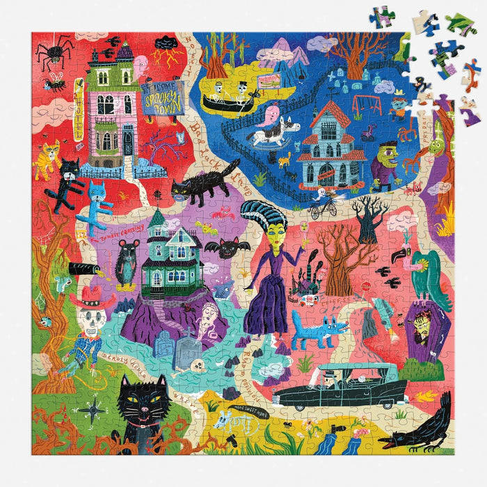Welcome to Spooky Town 500 Piece Jigsaw Puzzle Mudpuppy - for just $17.99! 