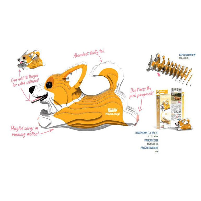 Welsh Corgi 3D Cardboard Model Kit Eugy - for just $11.99! 