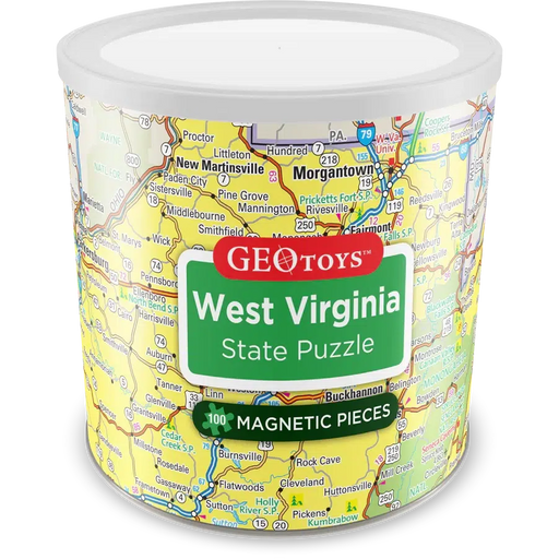 West Virginia State 100 Piece Magnetic Jigsaw Puzzle Geotoys - for just $11.99! 