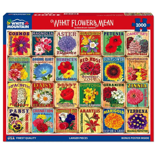 What Flowers Mean 1000 Piece Jigsaw Puzzle White Mountain - for just $19.99! 