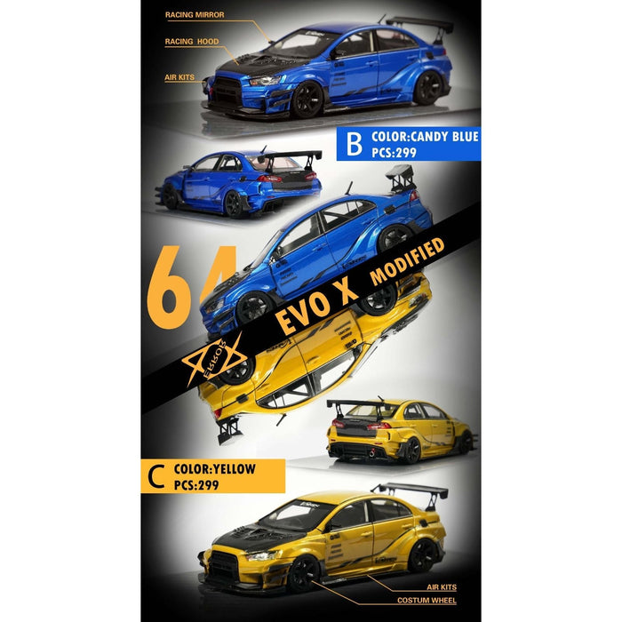 Error 404 Model Mitsubishi Evolution X Varis Widebody in Candy Blue OR Yellow 1:64 Each Limited to 299 Pcs - Premium Mitsubishi - Just $64.99! Shop now at Retro Gaming of Denver