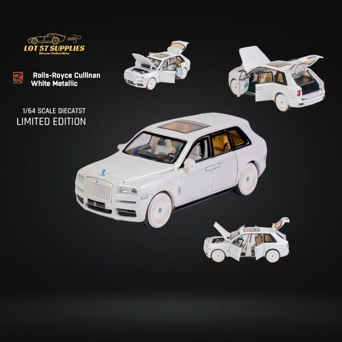 DCM Rolls Royce Cullinan Fully Openable Diecast Metallic White 1:64 - Just $46.99! Shop now at Retro Gaming of Denver