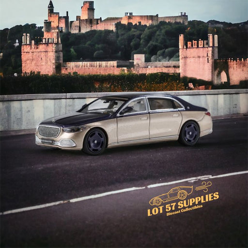 AR BOX 2021 Mercedes-Benz Maybach W223 Blue-Gold 2-Tone Licensed Product 1:64 - for just $39.99! 