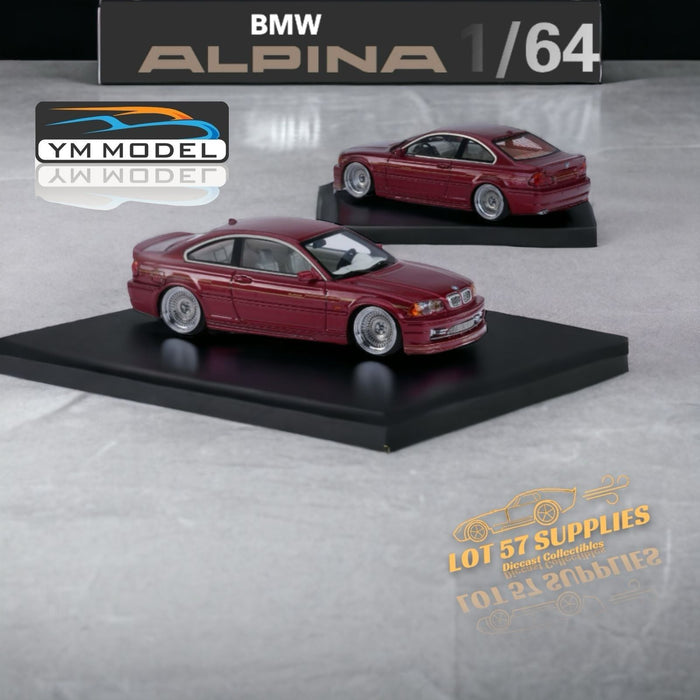 YM Model x SONGS BMW E46 Alpina B3 in Deep Wine Red Limited to 249 Pcs 1:64 - Just $59.99! Shop now at Retro Gaming of Denver