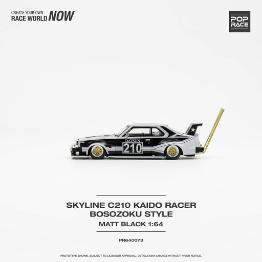 (Pre-Order) Pop Race Nissan Skyline C210 BOSOZOKU Style Matt Black 1:64 PR6400073 - Just $26.99! Shop now at Retro Gaming of Denver