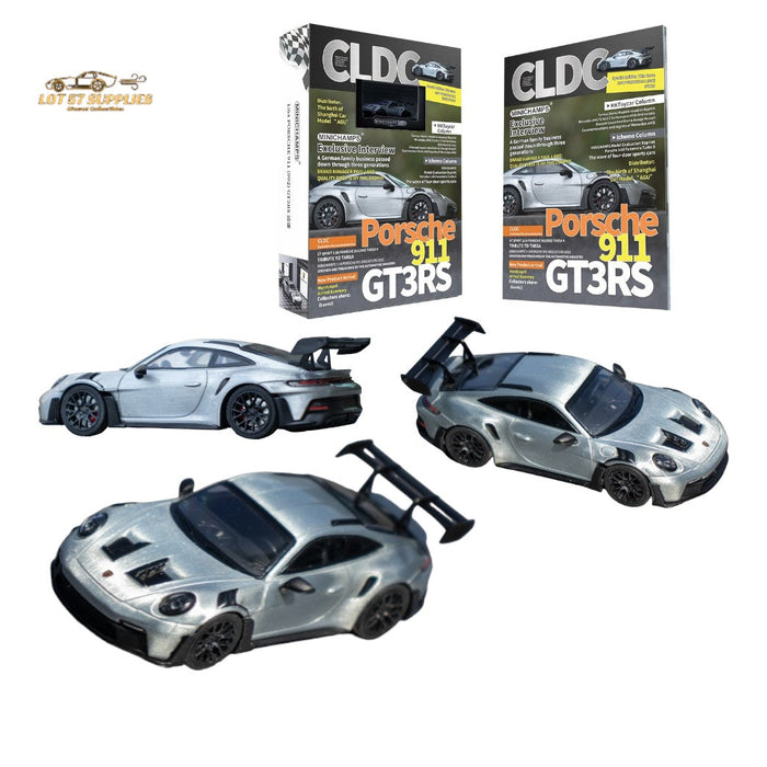 Minichamps X CLDC Exclusive Porsche 911 GT3 RS in Raw Silver English Magazine Version 1:64 (MAGAZINE INCLUDED) - Just $54.99! Shop now at Retro Gaming of Denver