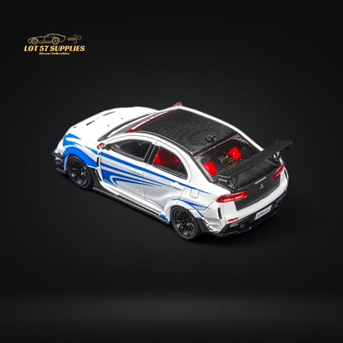 CM Model Mitsubishi Evolution X Varis White Blue Stripes 1:64 CM64-EVOX-09 - for just $31.99! 