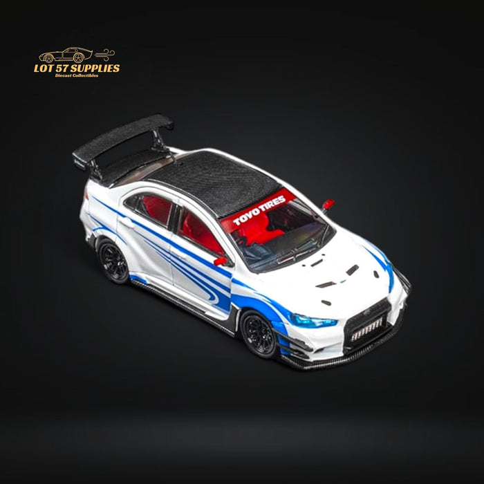 CM Model Mitsubishi Evolution X Varis White Blue Stripes 1:64 CM64-EVOX-09 - for just $31.99! 