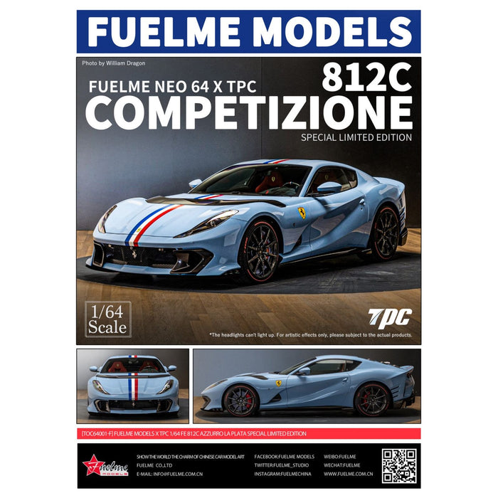 (Pre-Order) FuelMe & TPC 812C Competizione BB Blue Special Limited Edition Resin Model 1:64 - Just $94.99! Shop now at Retro Gaming of Denver
