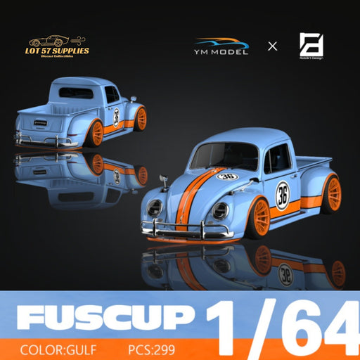 (Pre-Order) YM Model X Robert Design Volkswagen Beetle Pickup Truck FUSCUP in Gulf Livery 1:64 Limited to 299 Pcs - for just $69.99! 